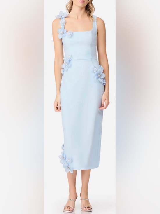 Elliatt Dresses & Skirts - NEW ELLIATT Chantelle 3d floral blue midi Dress sz M